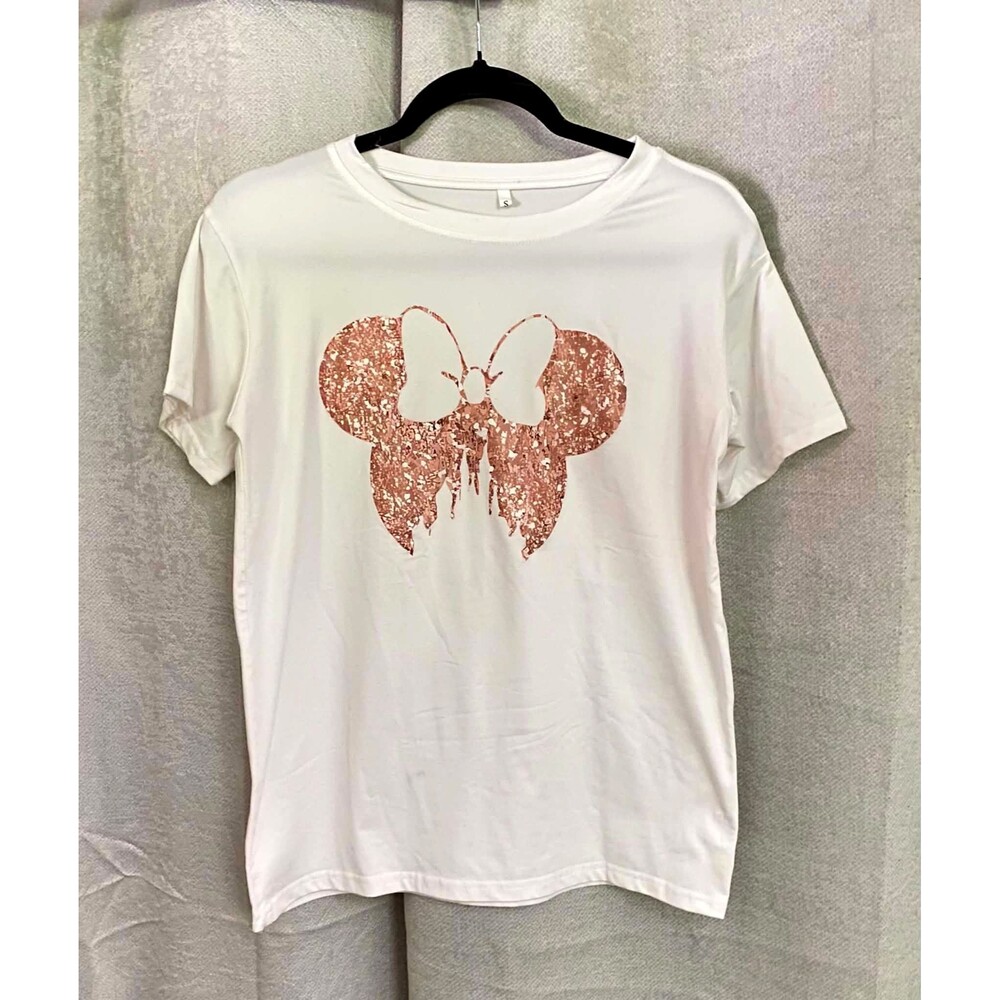 Cream Color Minnie Mouse Butterfly Graphic TShirt Women's Smalll Disney Inspired